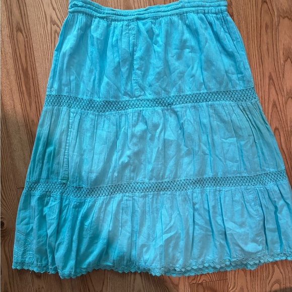 Vibrant Blue Maxi Flowy Skirt 100% Cotton - Picture 3 of 3